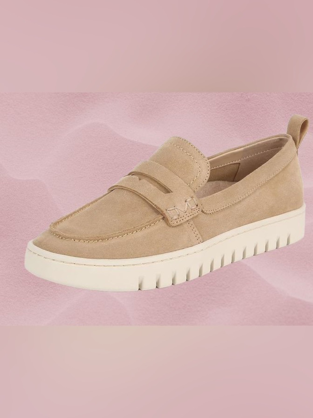 Vionic /Tan Suede Uptown Loafer Chunky White Platform - Sz. 8.5